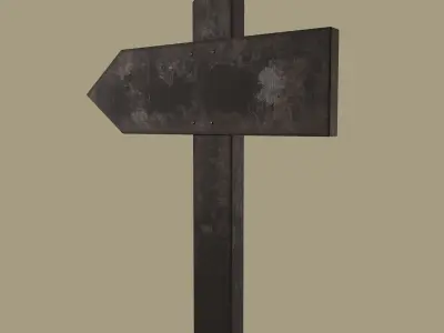 Little Wood Signpost Free low-poly 3D model