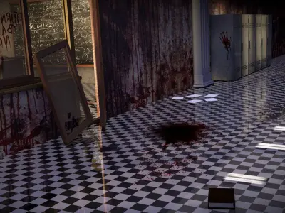 School Locker Horror sceen 3D model