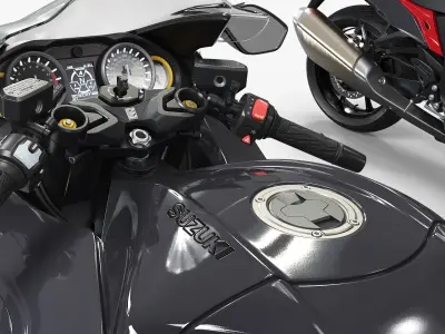  Suzuki Hayabusa GSX-1300R Two-Seat Sport Motorcycle Black Red 