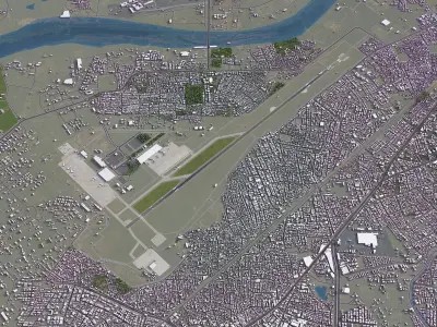 Ahmedabad Airport Low-poly 3D model