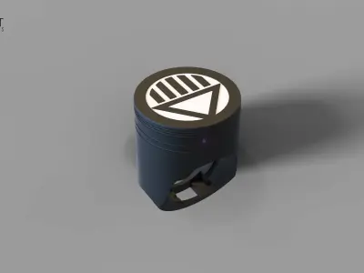 Black Lantern Ring with LED light 3D print model