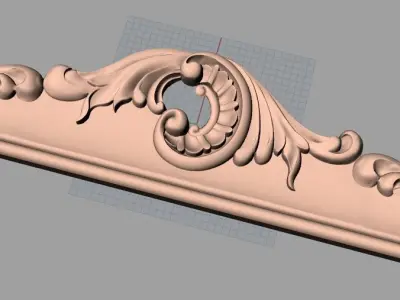 Door flower relief model STL format for CNC carving E464 3D model