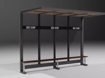 Bus Stop   Low-poly 3D model