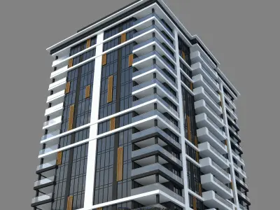 Skyscraper 3D Model high rise apartment building 3D model