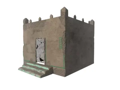 Village Old Mud House Low-poly 3D model