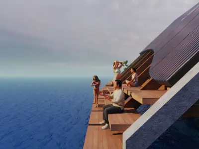 Modern Tropical Beachfront Villa 3D Model Low-poly 3D model