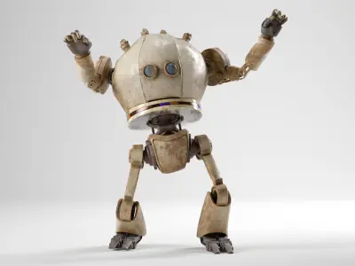 RETRO-TRON ROBOT Low-poly 3D model