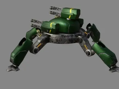 Sci Fi Quad Bot - Low Poly - Game Ready - PBR Low-poly 3D model purchase
