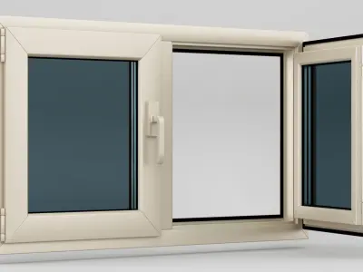 Plastic casement window 02 3D model