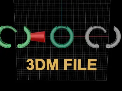 Earring Hoop SMALL SIZE 7mm Inside Diameter  3D print model