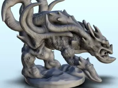 Alien creature with tentacules and skull head 10 - Future Sci-Fi 3D print model