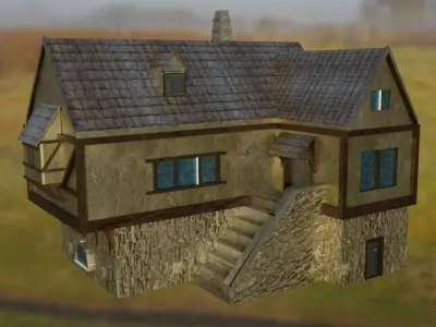 Medieval House Low-poly 3D model