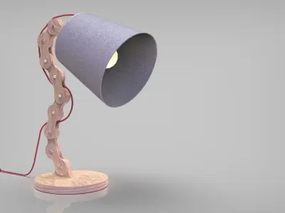 Wooden Table Lamp Low-poly 3D model purchase