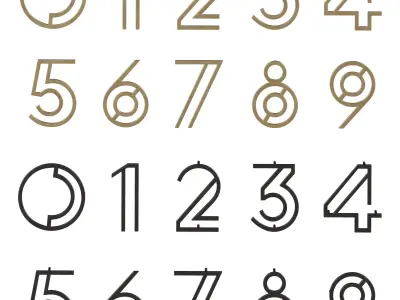 Art Deco Lined Style Door Numbers Linia 3D model