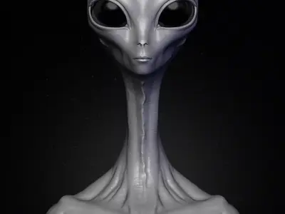 Realistic Alien 6 Sculpt 3D model