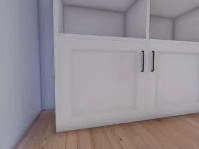 Bookshelf 3D Model with basic room 3D model