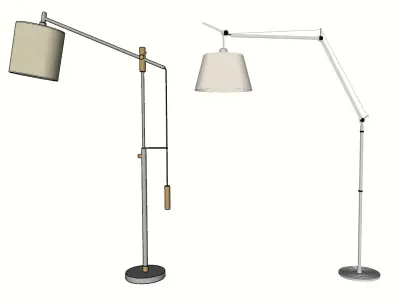 Twin Floor Lamp System 3D model