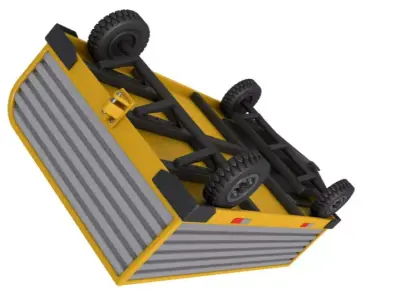 Airport Luggage Trolley with Contain 3D model
