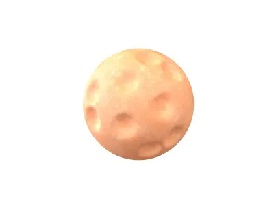 Cartoon Moon v2 001 Low-poly 3D model