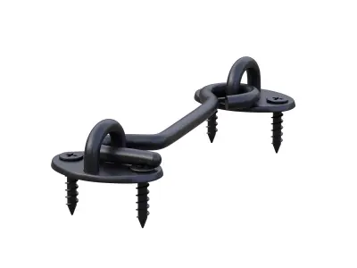Privacy Hook and Eye Latch Black and Metal color 3D Model Pack