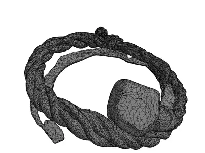 Braided Rope with Natural Pebbles Low-poly 3D model