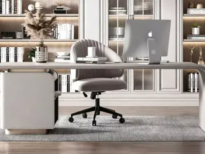 Modern Light Luxury Study Room 3D model