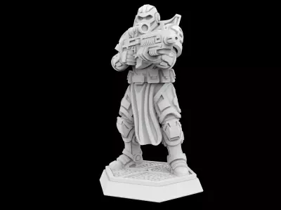 Cyberpunk Soldier 3D Printable Miniature  3D print model