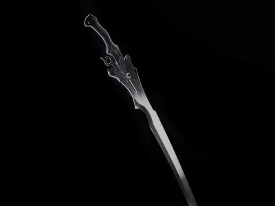 SciFi sword Low-poly 3D model 2