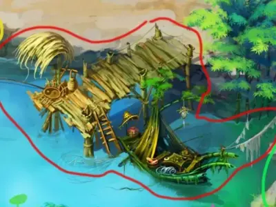 Forgetful forest - boat - pier 3D model