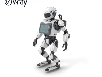 Cybernetic Repair Unit Humanoid model pack Low-poly 3D model