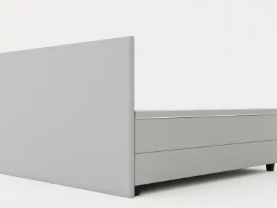 Royal Continental Bed With Storage 180x200 Light Gray Low-poly 3D model