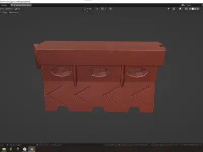Road Barrier Arrow  Low-poly 3D model Low-poly 3D model
