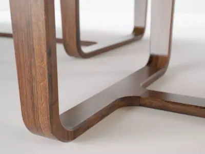 Medley dining table with wooden legs 3D model