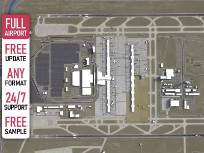 Salt Lake City Airport - 3D Model Low-poly 3D model