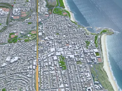 Wollongong City Australia Low-poly 3D model