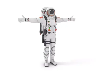Astronaut Suit Model Pack for Space Simulations and Renderings Low-poly 3D model