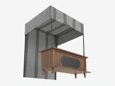 Market Fair Stall with Canopy 01 3D model