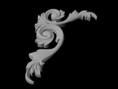 dekor ornate gold letter f 3D model