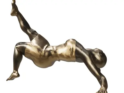 the girl lay down gold sculpture 3D model