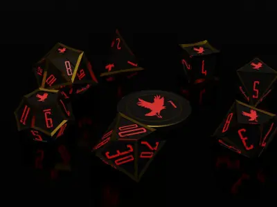 RPG Polyhedral Vampire Dice Set - Vampire Blood Pact Dice 3D print model
