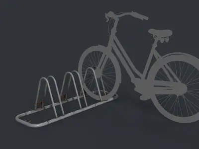 Bike Rack 6 PBR Game Ready Low-poly 3D model