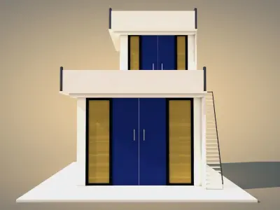 Modern Villa Low-poly 3D model