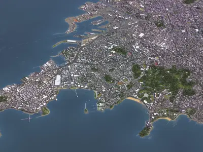 Qingdao - 3D City Model Low-poly 3D model