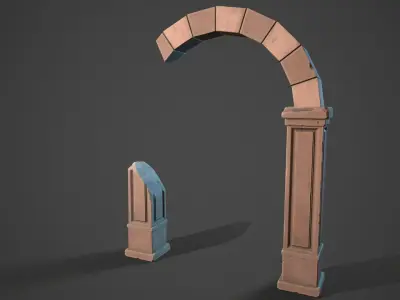 Stylized ruin Low-poly 3D model