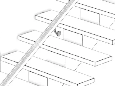 Wooden Stairs 4 3D model