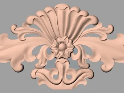 Door flower relief model STL format for CNC carving E485 3D model