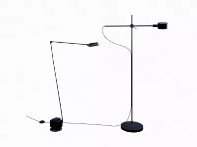 Minimalist Dual Floor Lamps 3D model