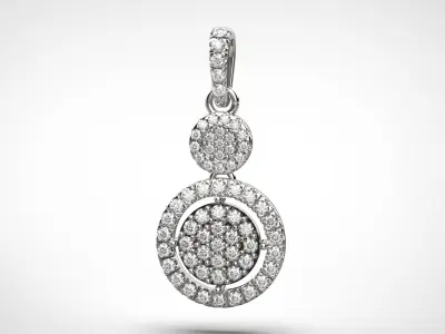 PE07 Classic Solitaire Pendant half ct CAD STL 18K  3g 3D print model