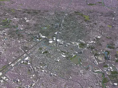 Bekasi - 3D City Model Low-poly 3D model