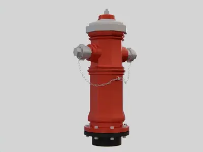Fire Hydrant 9 - Vintage Fireplug - Emergency Equipment Low-poly 3D model